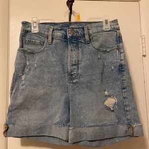 Old Navy Light Blue High-Waist Distressed Denim Shorts